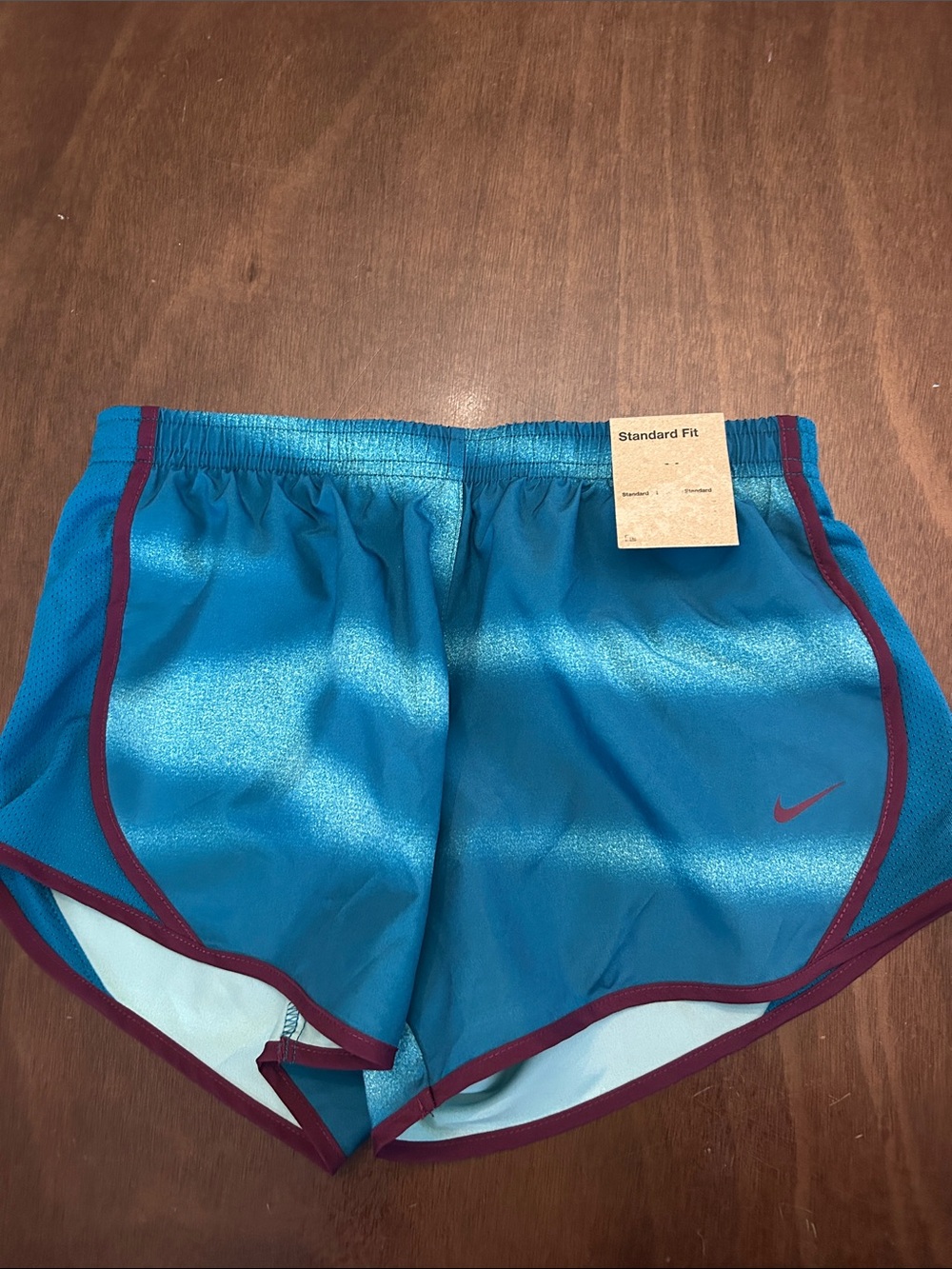 Nike Women’s Teal Athletic Shorts with Maroon Trim